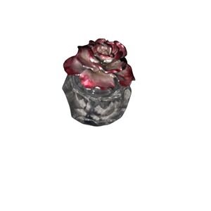 Rose Trinket Box Decorative Glass Jar with Lid Jewelry Holder
